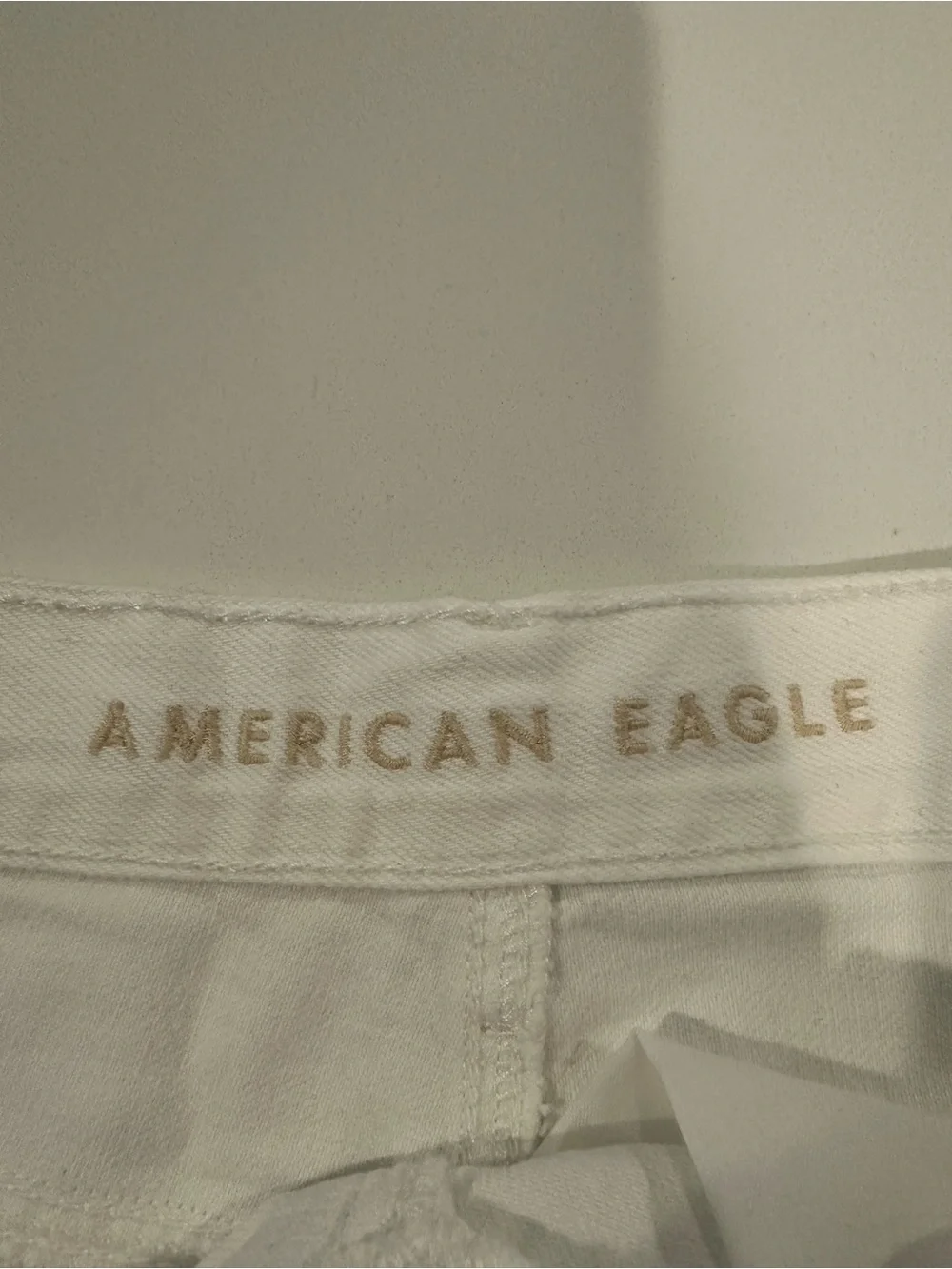 American Eagle Outfitters White Distressed Denim Shorts